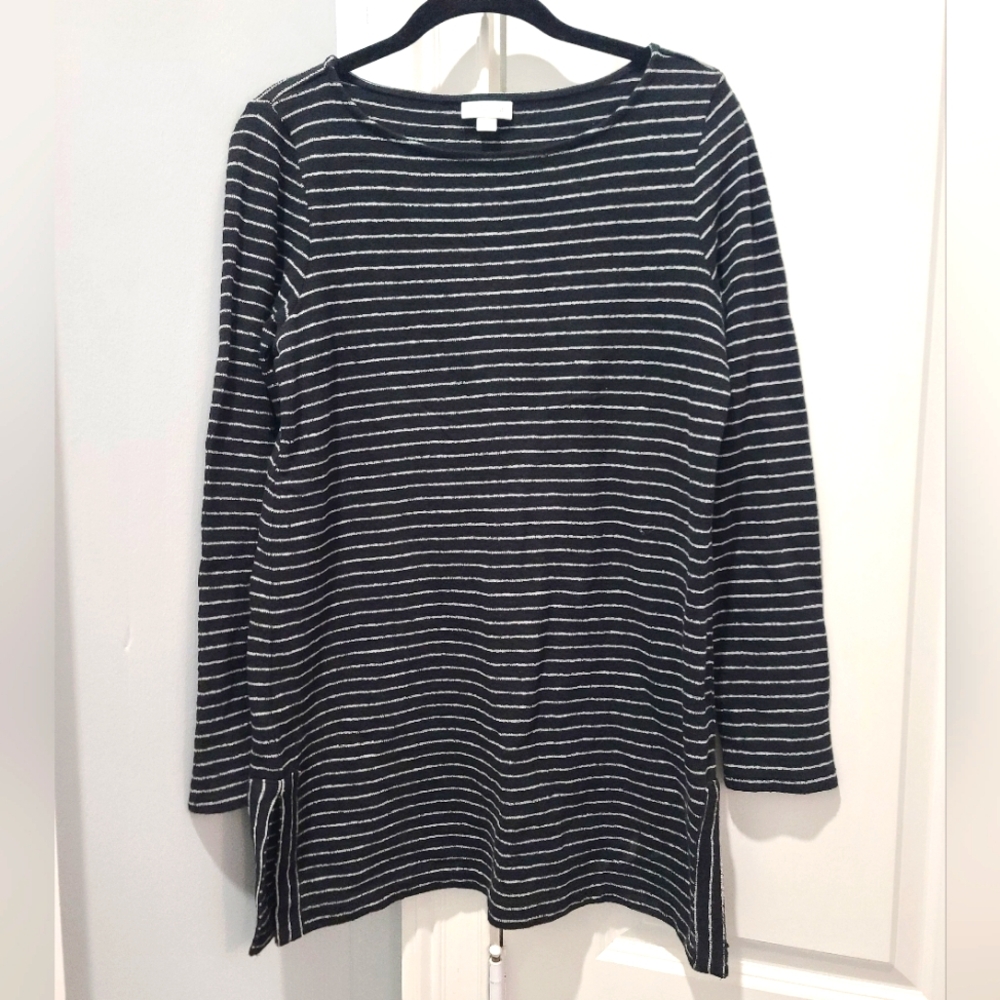 J.jill Striped Cotton Tunic Knit Top